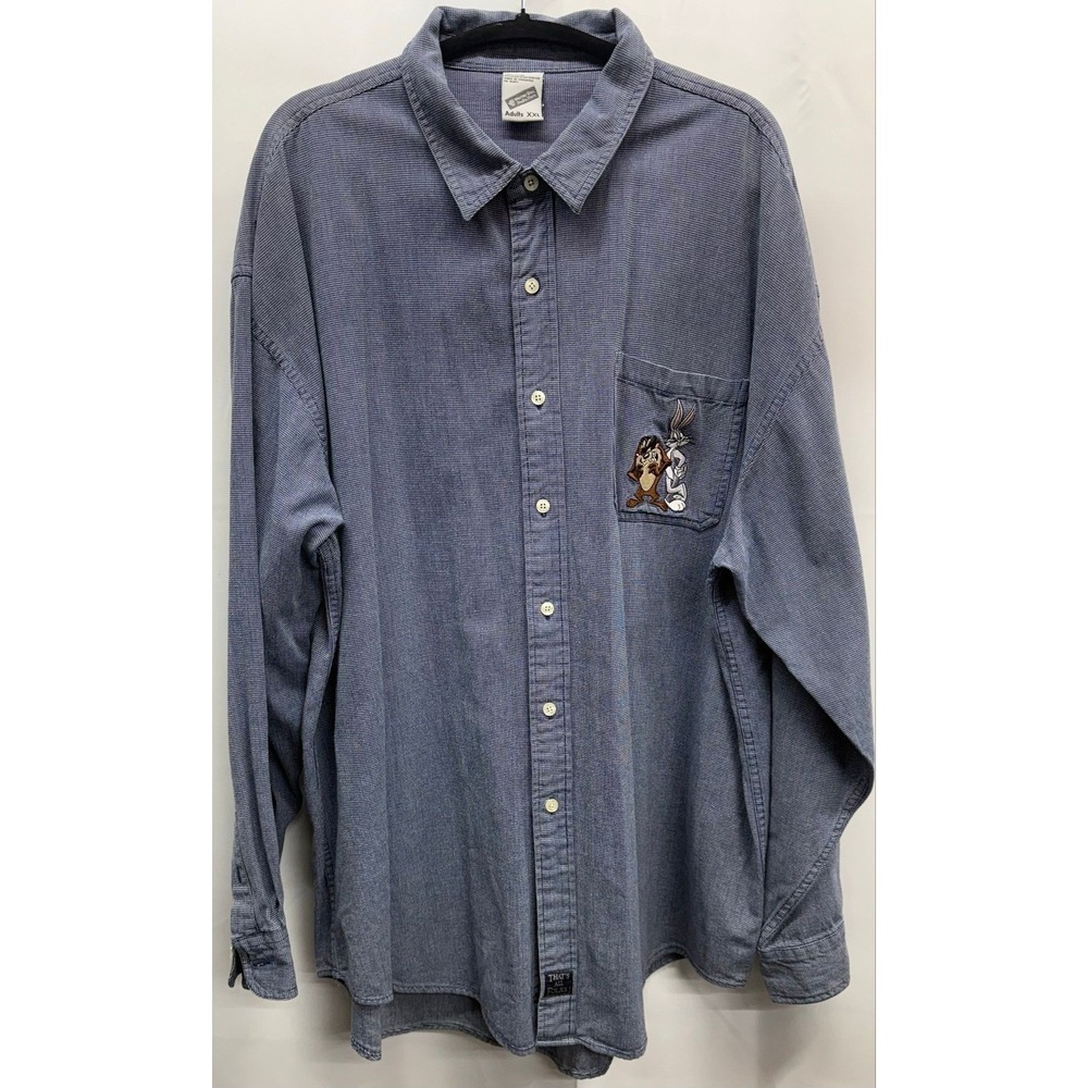 CD75‎ Y2K Warner Brothers Store Looney Tunes Heavyweight Button Down Sz XXL